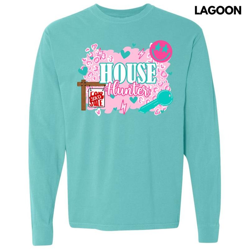 Pink House Hunter Long Sleeve Comfort Colors T-Shirt 'NLB' Hoodie, Sweatshirt | RetroVerseTees.com
