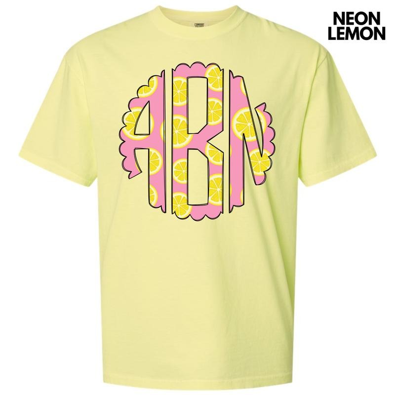 Pink Lemonade Monogram Comfort Colors T-Shirt 'NLB' Hoodie, Sweatshirt | RetroVerseTees.com