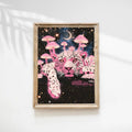Pink Leopard ( Psychedelic Poster, Glowing Pink Mushrooms, Trippy Wall Art, Retro Art, Animal Art ) T-Shirts, Hoodie,...