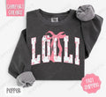 Pink Lolli Bow Comfort Colors Sweatshirt, Women's Crewneck, Cute Women's Sweater T-Shirts, Hoodie | RetroVerseTees.com