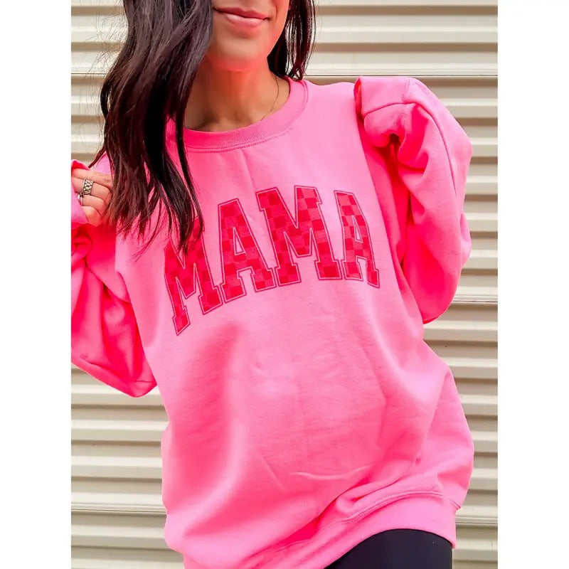 Pink Mama Checkered Graphic Top T-Shirts, Hoodie, Sweatshirt | RetroVerseTees.com