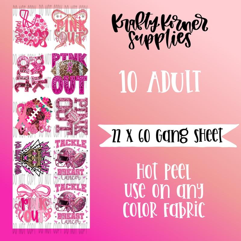 Pink Out DTF Transfer Gang Sheet, 22 x 60 T-Shirts, Hoodie, Sweatshirt | RetroVerseTees.com
