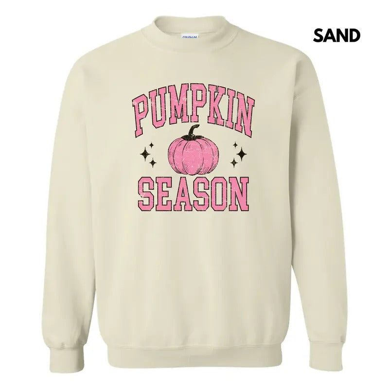 Pink Pumpkin Season Varsity Letter Sweatshirt 'NLB' T-Shirts, Hoodie | RetroVerseTees.com