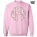 Pink Ribbons & Bows Monogram Sweatshirt 'NLB' T-Shirts, Hoodie | RetroVerseTees.com