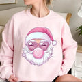 Pink Santa Claus Sweatshirt, Christmas Sweatshirt, Vintage Santa Bubble Gum T-Shirts, Hoodie | RetroVerseTees.com