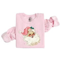 Pink Santa Retro Christmas Sweatshirts for Women, Pink Christmas Matching Family Sweaters, Pink Vintage Holiday Crewneck...