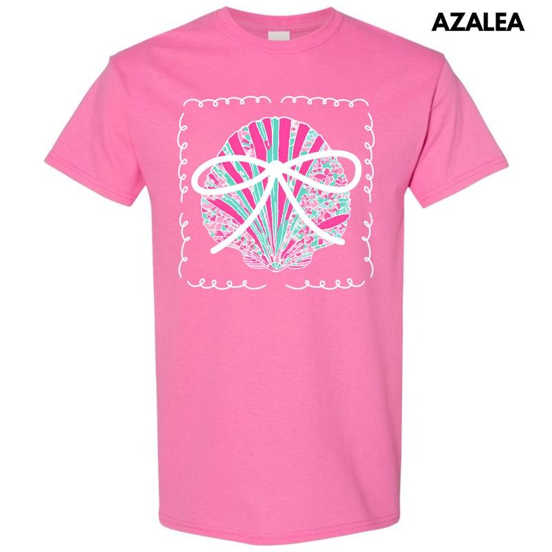 Pink Seashell Coquette Gildan Short Sleeve T-Shirt 'NLB' Hoodie, Sweatshirt | RetroVerseTees.com