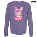 Pink Swirl Bunny Long Sleeve Comfort Colors T-Shirt 'NLB' Hoodie, Sweatshirt | RetroVerseTees.com