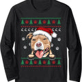 Pitbull Christmas Ugly Sweater Funny Pit Bull Lover Long Sleeve T-Shirt Hoodie, Sweatshirt | RetroVerseTees.com