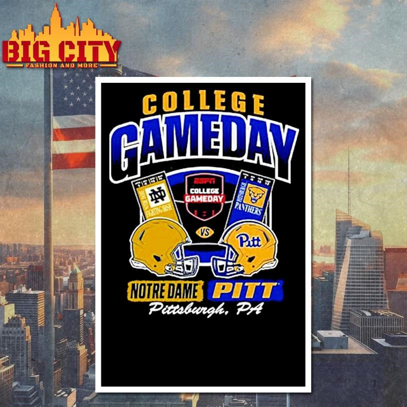 Pitt Panthers Black Football College Gameday vs Notre Dame Ticket Shirt