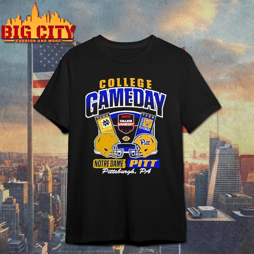 Pitt Panthers Black Football College Gameday vs Notre Dame Ticket Shirt