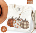 Plaid Floral Pumpkins Comfort Colors, Trendy Women's Fall Tshirt Hoodie, Sweatshirt | RetroVerseTees.com