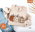 Plaid Floral Pumpkins Sweatshirt, Trendy Women's Fall Crewneck T-Shirts, Hoodie | RetroVerseTees.com