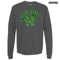 Plaid Lucky Bow Sequin Patch Long Sleeve Comfort Colors T-Shirt Hoodie, Sweatshirt | RetroVerseTees.com