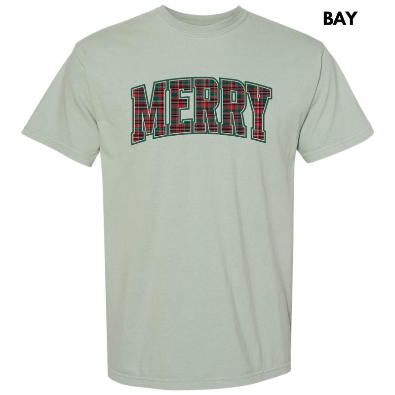 Plaid Merry Varsity Comfort Colors T-Shirt 'NLB' Hoodie, Sweatshirt | RetroVerseTees.com