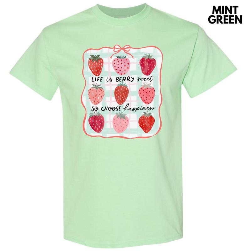 Plaid Straw-Berry Sweet Collage Gildan Short Sleeve T-Shirt 'NLB' Hoodie, Sweatshirt | RetroVerseTees.com