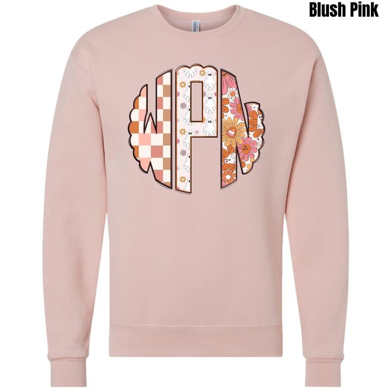 Plain Girly Halloween Monogram Sweatshirt 'NLB' T-Shirts, Hoodie | RetroVerseTees.com