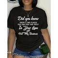Plus Size Did You Know Graphic Tee - FOG Crew Neck, Short Sleeve, Relaxed Fit, Casual Womens Clothing for Daily Wear