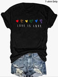Plus Size Heart & Letter Print Round Neck Tee, Casual Short Sleeve T-shirt for Summer, Women'WB shield Plus Clothing for...