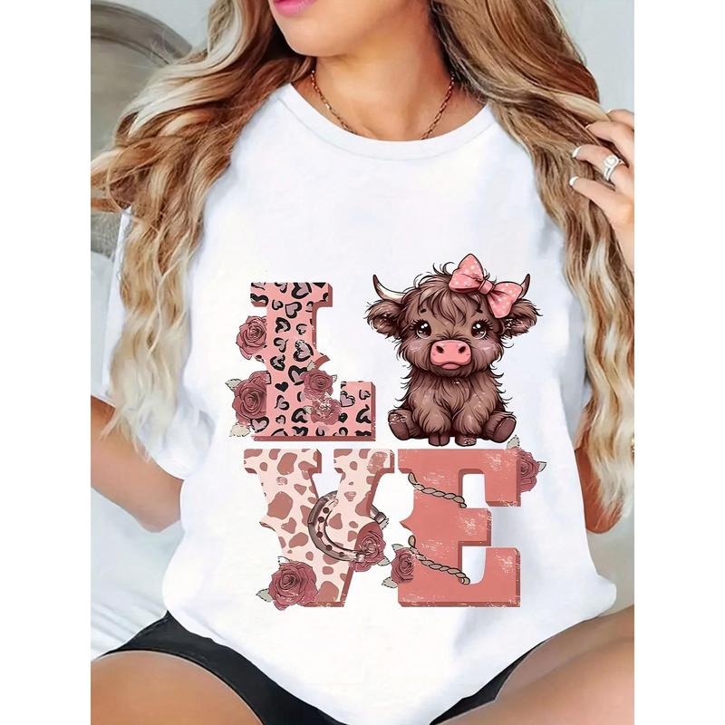 Plus Size Highland Cow Women'WB shield Shirt, Casual Chic