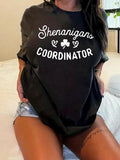 Plus Size Letter & Heart & Clover Print Round Neck Tee, Casual Short Sleeve Crew Neck T-shirt for Summer, Women'WB shield...