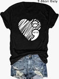 Plus Size Letter & Heart Print Round Neck Tee, Casual Short Sleeve Graphic T-shirt, Women'WB shield Summer TNF for Daily...