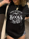 Plus Size Letter Graphic Print Round Neck Tee, Fashion Casual Short Sleeve T-shirt, Women'WB shield Summer TNF for Daily...