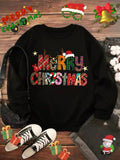 Plus Size Letter Print Drop Shoulder Sweatshirt, Casual Long Sleeve Round Neck Pullover for Daily Wear, Women'WB shield...