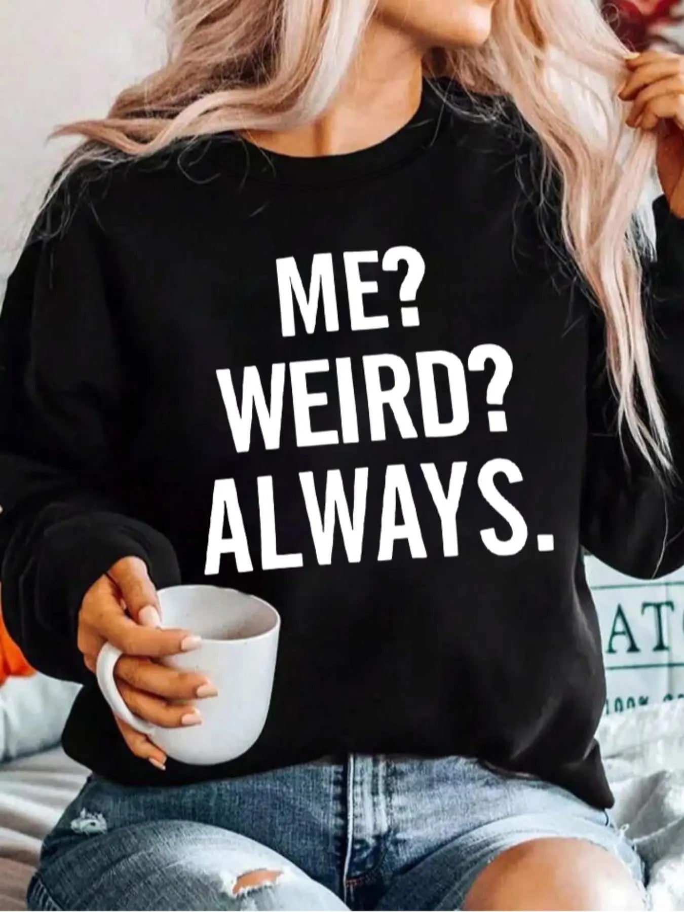 Plus Size Letter Print Round Neck Sweatshirt, Casual Long Sleeve Crew Neck Pullover for Women, Women'WB shield Plus...