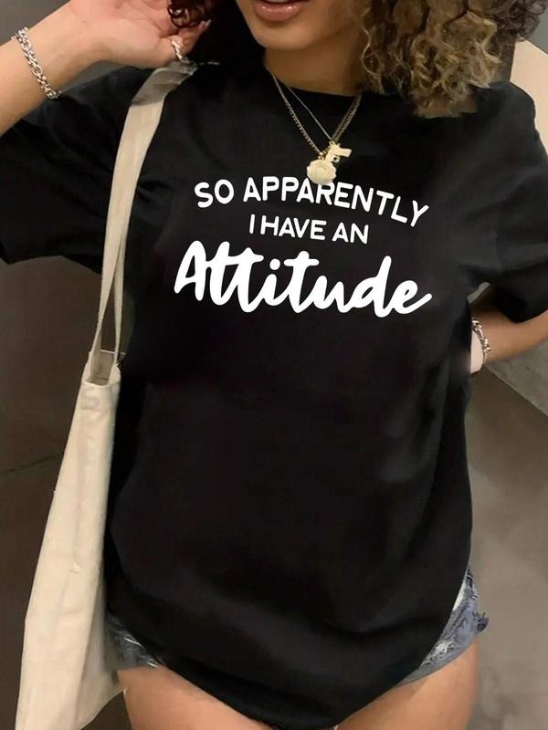 Plus Size Letter Print Round Neck Tee, Casual Short Sleeve Crew Neck T-Shirt for Summer, Women'WB shield Plus Clothing...