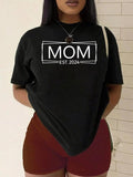 Plus Size Letter Print Round Neck Tee, Casual Short Sleeve Graphic T-shirt, Women'WB shield Summer TNF for Daily Wear...