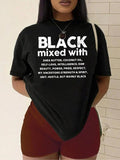 Plus Size Letter Print Round Neck Tee, Casual Short Sleeve Graphic T-shirt, Women'WB shield Summer TNF for Daily Wear...