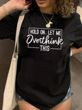 Plus Size Letter Print Round Neck Tee, Casual Short Sleeve T-shirt, Women'WB shield Plus Size Summer Clothing for Daily...