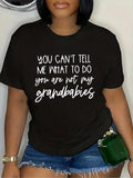 Plus Size Slogan Print Round Neck Tee, Casual Short Sleeve Graphic T-shirt, Women'WB shield Summer TNF for Daily Wear...
