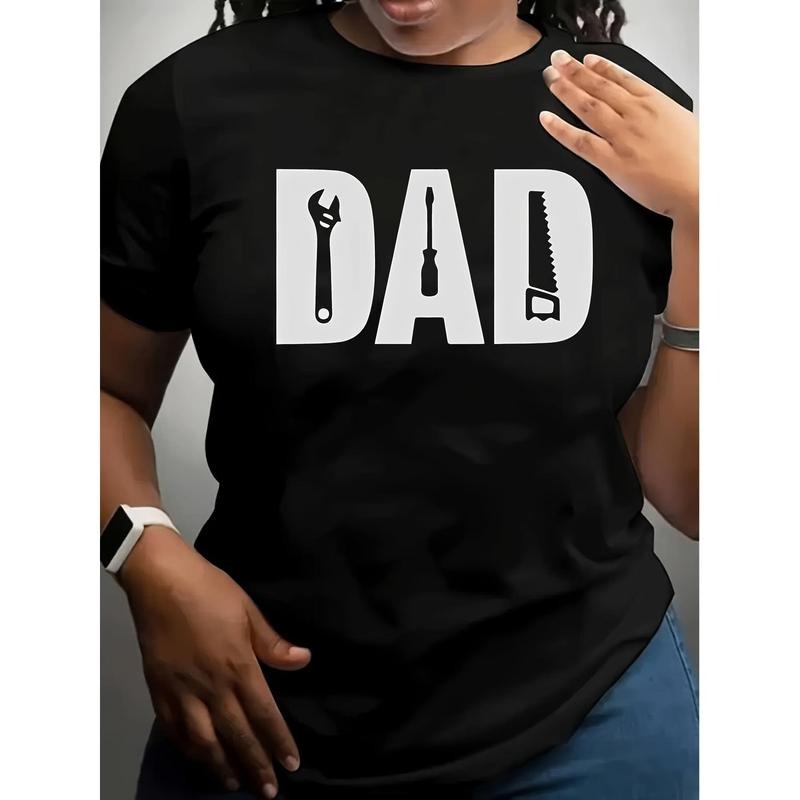 Plus Size Women'WB shield Black Dad Graphic T-Shirt