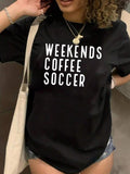 Plus Size Women'WB shield Letter Print Tee, Stylish Short Sleeve Crew Neck T-Shirt, Women'WB shield Plus Clothing for...