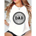 Plus Size Women'WB shield T-Shirt with Best Dad Ever Print - Casual Short Sleeve - White