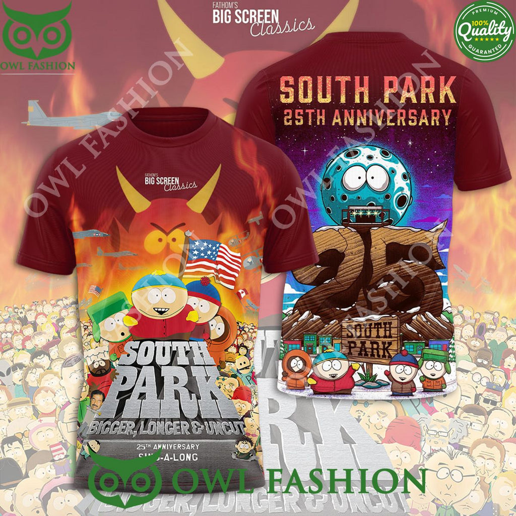 The South Park 25th Anniversary Red 3D T shirt