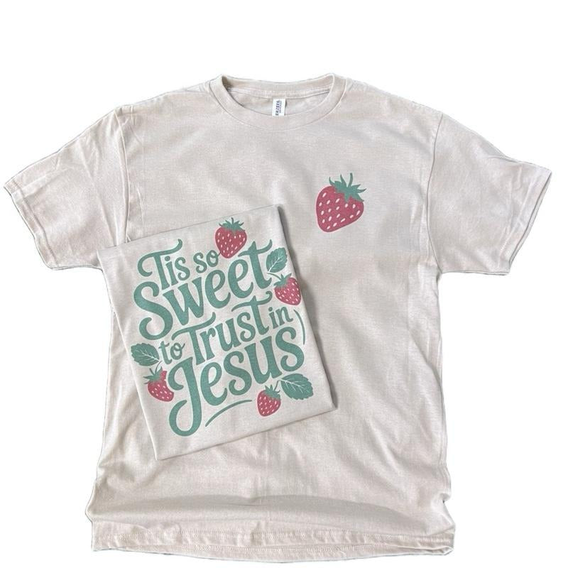 Pocket Print - Tis So Sweet to Trust in Jesus - Christian Shirt Hoodie, Sweatshirt | RetroVerseTees.com