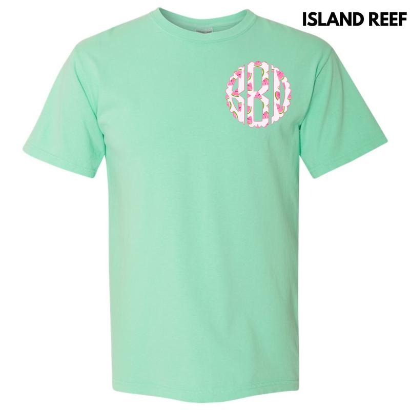 Pocket Size - Sweet Watermelon Monogram Comfort Colors T-Shirt 'NLB' Hoodie, Sweatshirt | RetroVerseTees.com