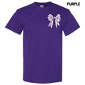 Pocket Size -Purple Floral Bow Gildan Short Sleeve T-Shirt 'NLB' Hoodie, Sweatshirt | RetroVerseTees.com