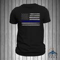Police Thin Blue Line Flag Brushed Design Men's T-shirt Hoodie, Sweatshirt | RetroVerseTees.com