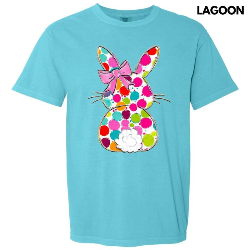 Polka Dot Bunny Comfort Colors T-Shirt Hoodie, Sweatshirt | RetroVerseTees.com