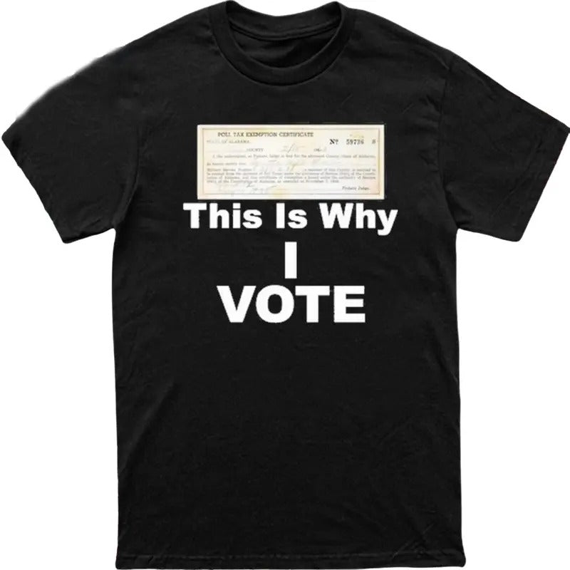 Poll Tax Exemption Certificate This Is Why I Vote Shirt Hoodie, Sweatshirt | RetroVerseTees.com
