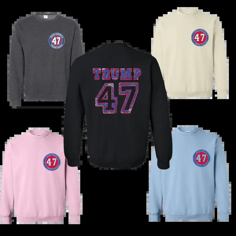 Trump Shirt 47 Make America Great Again Sweatshirt FOG Cotton/Poly blend, High Quality Hoodie | RetroVerseTees.com