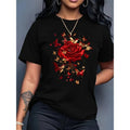Polyester Casual Crew Neck Short Sleeve Floral Print Knit Fabric Regular Length Spiky hair fighters Seasons Tee Hoodie,...