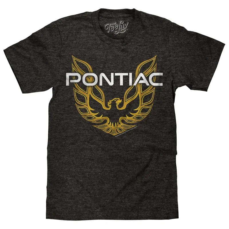 Pontiac Firebird Logo T-Shirt - Gray Hoodie, Sweatshirt | RetroVerseTees.com