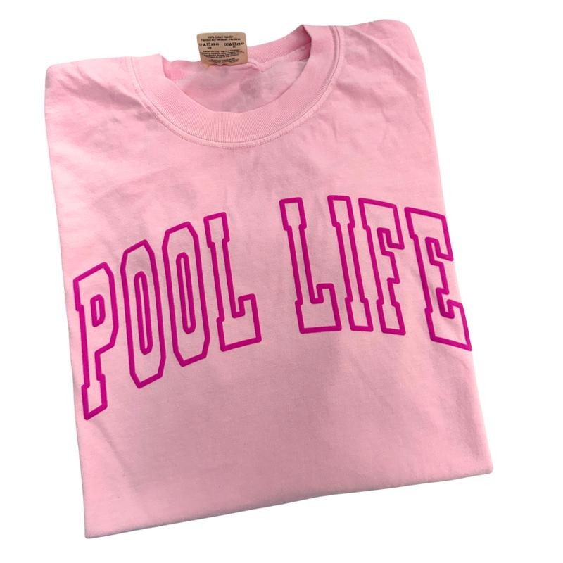 Pool Life Pink Puff Comfort Colors T-Shirt Hoodie, Sweatshirt | RetroVerseTees.com