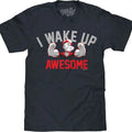 Popeye I Wake Up Awesome T-Shirt - Navy Heather Hoodie, Sweatshirt | RetroVerseTees.com