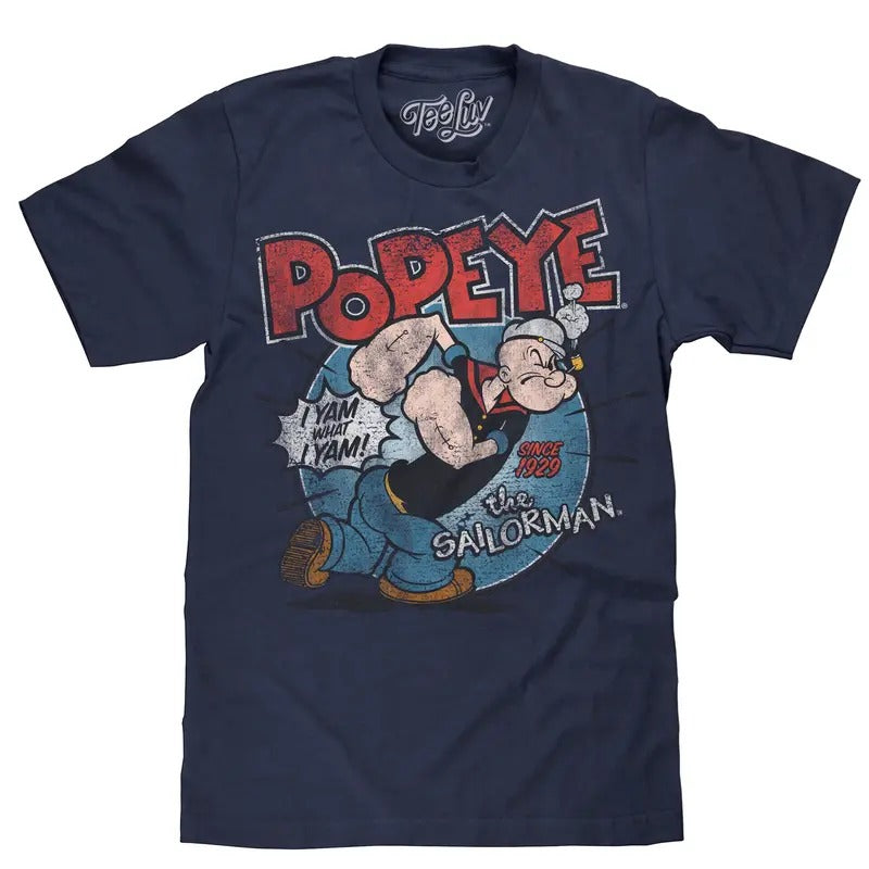 Popeye I Yam What I Yam T-Shirt - Navy Hoodie, Sweatshirt | RetroVerseTees.com